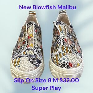 Blowfish Malibu Women's  Floral Sneakers Slip On (Super Play J2111F3251) Size 8M